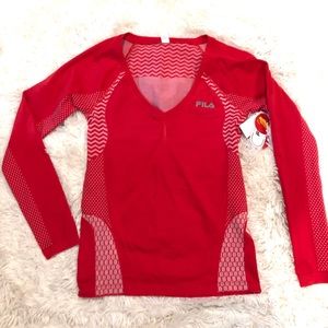 Fila long sleeved v-neck running shirt.